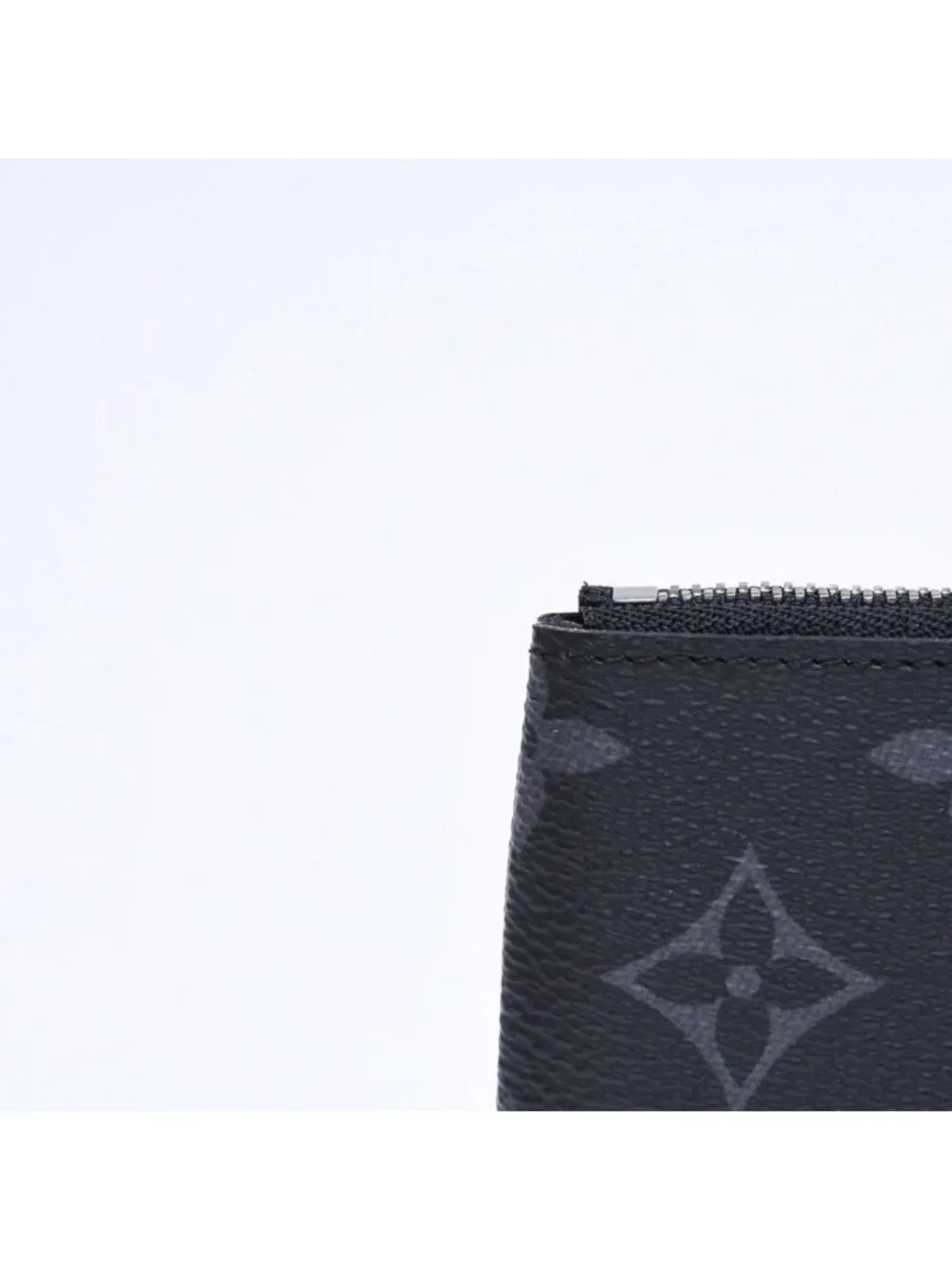 Louis Vuitton Monogram Eclipse Pochette Cles Coin Purse Black Gray